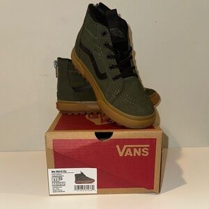 Vans Olive and Black High-Top Sneakers